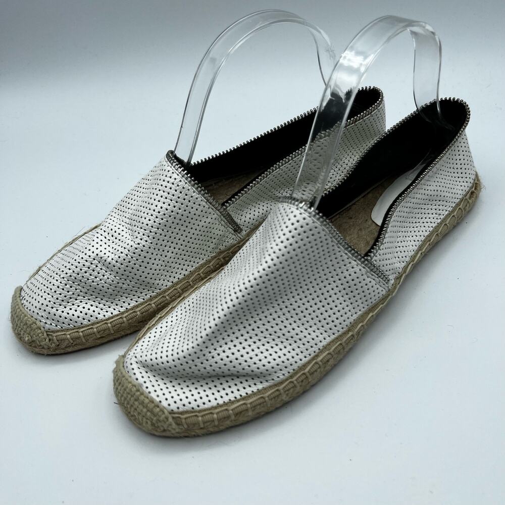 Rebecca Minkoff Gavin White Perforated Upper Espadrille Flats Size 10